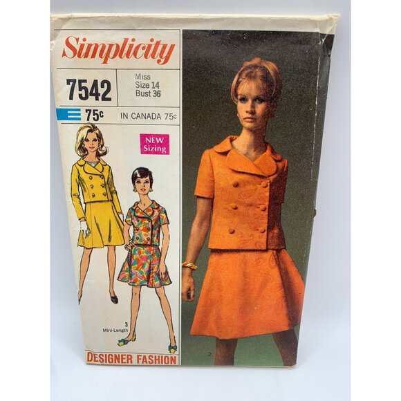 Simplicity Misses Jacket Skirts Sewing Pattern sz 14 7542 - uncut - Picture 1 of 2